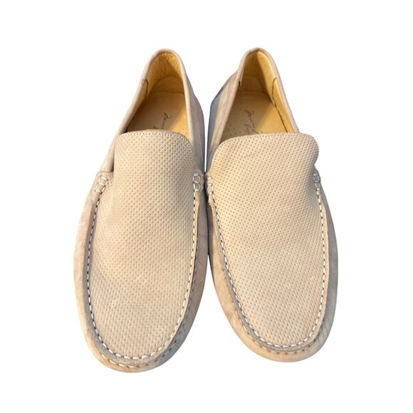 Massimo Matteo Firenze Tan Leather Driving Shoes Loafers Perforated Slip On 10.5 - Picture 2 of 9